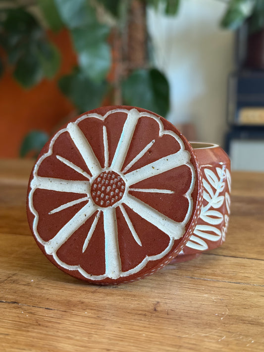 Mimea - Carved Lidded Jar 01